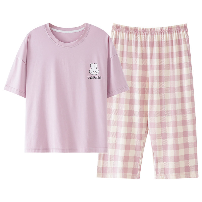 【凉感】莫代尔2026新款睡衣女夏季短袖七分裤套装休闲大码家居服