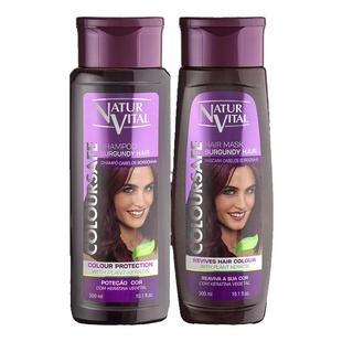 NaturVital西班牙nv固色洗发水发膜护色粉棕紫红色洗头水染后锁色