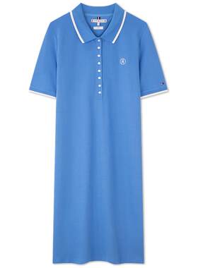 Tommy女装镶边刺绣修身POLO裙