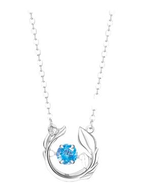 羽你相伴925纯银项链女小众设计轻奢款ins锆石爱心羽毛吊坠锁骨链