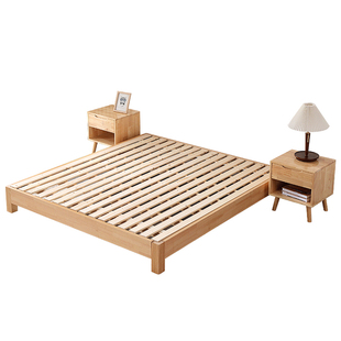 纯实木榻榻米床矮床实木床头省空间小户型主卧齐边大床可定制尺寸