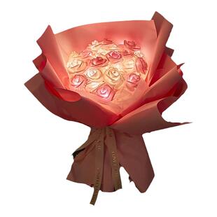 七夕场景布置情人节室内后备箱玫瑰花礼物彩灯氛围灯串灯求婚装扮