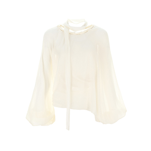 【明星同款】wana try手工编织领口重工奶白色上衣女2026夏季新款