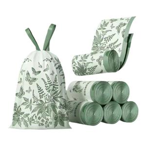 加厚山茶花抽绳垃圾袋家用手提式厨房卫生间大号塑料袋实惠装特厚