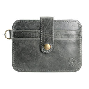 小圆象牛皮超薄钱包头层牛皮男士卡包女式真皮卡夹银行防消磁卡套