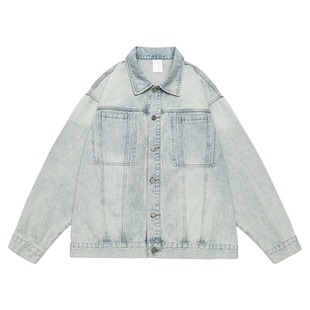 王橹杰同款GOGOSOON牛仔外套男430g新款2025春秋夹克做旧青少年