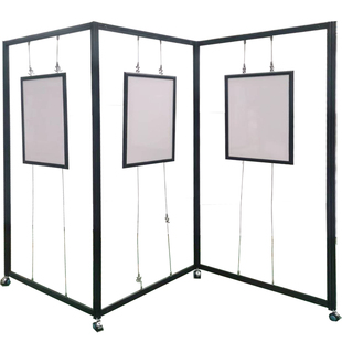八棱柱展架折叠书画书法作品屏风幼儿园美术画展览摄影钢丝绳挂画