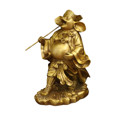 纯黄铜天蓬元帅摆件猪八戒铜像