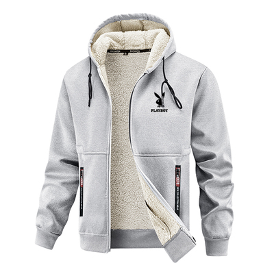 花花公子加绒加厚宽松大码卫衣男