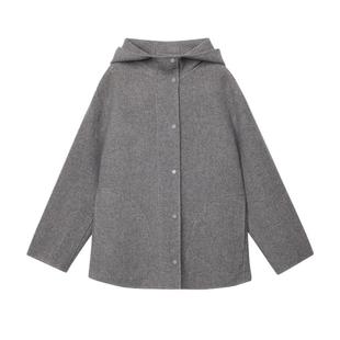 素然ZUCZUG 4M36 冬季女士羊毛双面呢带帽四合扣大衣