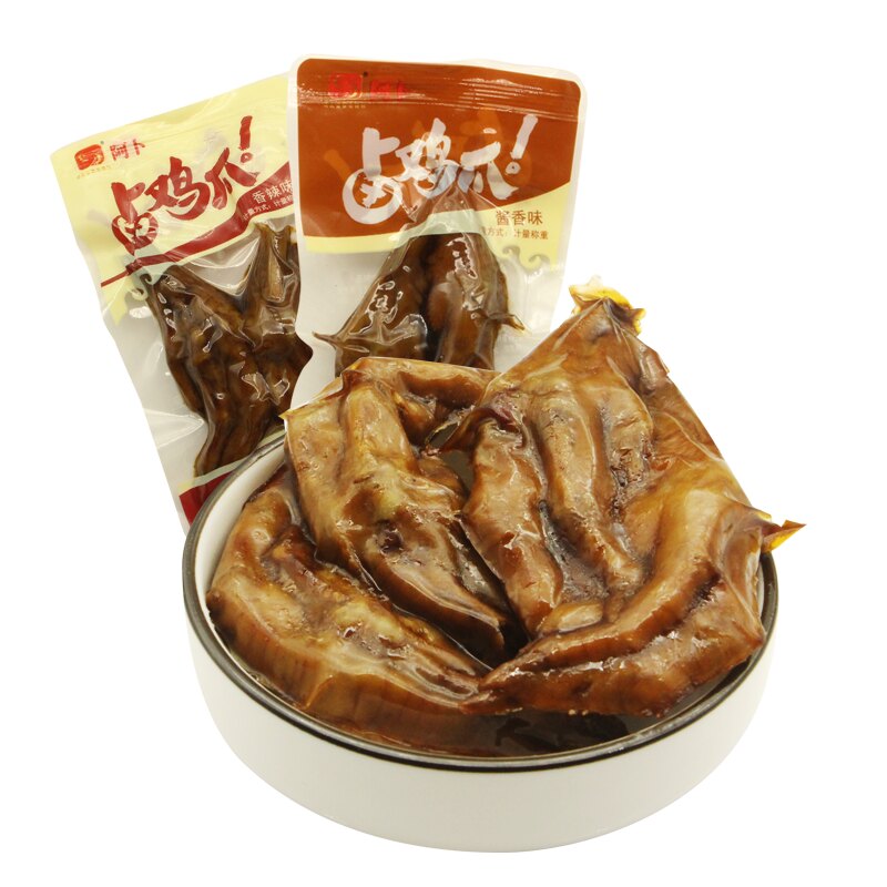 阿卜卤鸡爪子酱香鸡爪香辣剁椒味凤爪卤味制品熟鸡肉卤制零食包邮