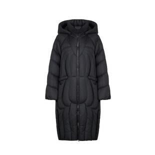 【天猫臻选】AUM噢姆2025年冬季新款中长款连帽黑色鹅绒羽绒服女