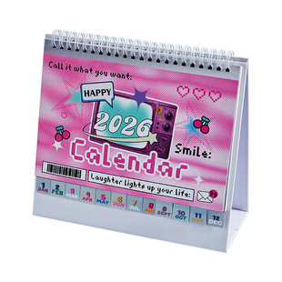 2026年新款y2k电子风台历创意线圈日历高颜值办公室桌面摆件倒计时考研自律打卡记事本计划本ins风创意月历
