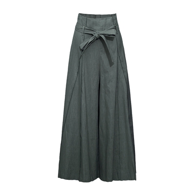 D-HARRY/迪哈利灰绿色长裤阔腿裤