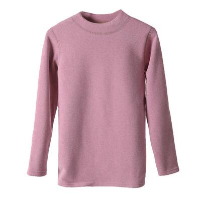 中高领一体羊羔绒保暖内衣女套装