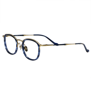 日本松田蓝玉玳瑁超轻便近视眼镜日系纯钛镜框防蓝光猫眼高级感