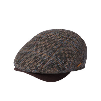 英伦格子加厚保暖鸭舌帽