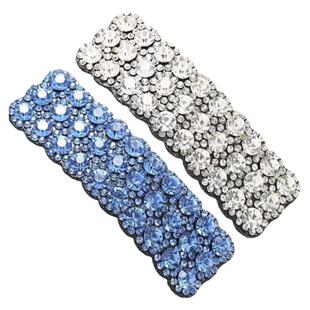 韩国镶水钻发夹碎发夹刘海夹不伤饰品香槟色发卡合金头饰成人夹子