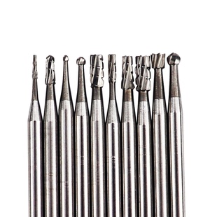 高峰牙科技工低速直机钨钢车针 加长裂钻球钻倒锥圆柱状 打磨精雕