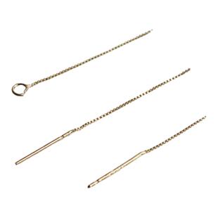 14K包金保色配件盒子链耳线马鞭链体0.6mm针耳线diy 一对