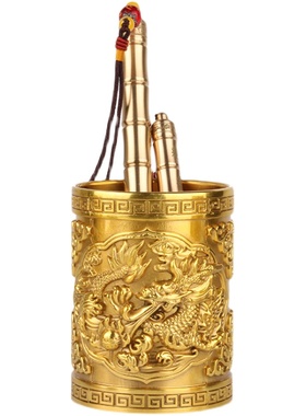 办公室笔筒推荐黄铜摆件商务