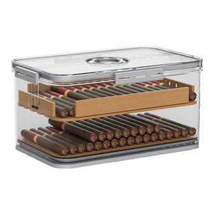 雪茄保湿盒密封乐扣雪茄盒便携盒雪茄柜雪松木盒雪笳烟盒防潮防虫