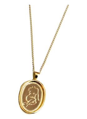 加拿大法式女体椭圆吊坠项链金币