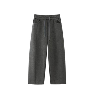 25新款男士加厚弯刀裤子男裤宽松加绒阔腿长裤休闲直筒暖男冬装