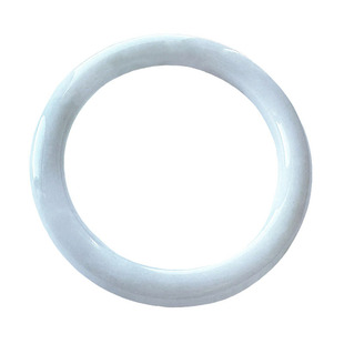 翡翠林年轻秀气细圆条翡翠手镯54缅甸天然正品白底青冰糯种美人镯