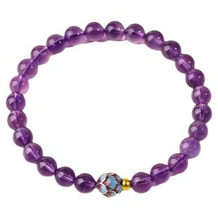 天然紫水晶手串乌拉圭巴西紫晶上岸招财马年九紫离火双圈转运手链