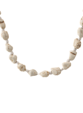 不规则石头串珠项链男女小众设计