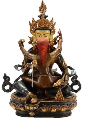 尼泊尔手工鎏金红财神