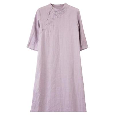 文艺新款苎麻仙气风汉服连衣裙