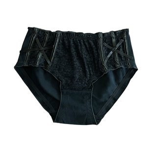 『巧结绵情』内裤女款纯棉2026新款中腰蕾丝边透气性感女士三角裤