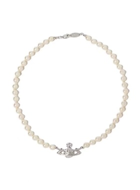 土星珍珠项链别针简约立体星球项链2024新款轻奢小众设计锁骨链