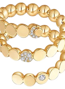 Céleste圆形镶钻三环戒指女