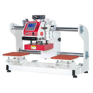 双工位小型气动压烫机加长款服装烫画机全自动热转印热压机印花机