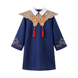 儿童簪花学士服出租赁幼儿园博士服小学生毕业季拍照演出服装六一