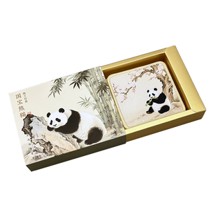 熊猫文创丝绸杯垫送老外国人的中国风特色小礼物伴手礼非遗工艺品