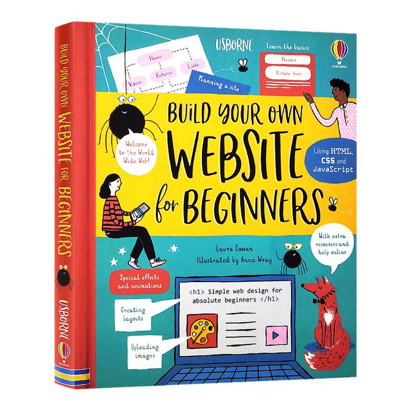 Usborne出品 初学者网站搭建 英文原版 Build Your Own Website for Beginners 儿童编程入门指南HTML和CSS和JavaScript网页搭建