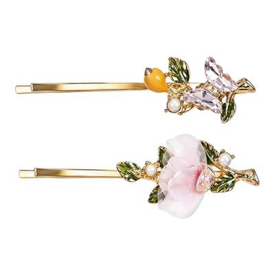 奢蔻边夹金属，人造水晶