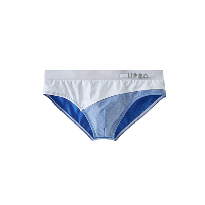 UPRO柚璞闪钻蓝白金闪闪三角内裤男士时尚性感短裤两穿温泉泳裤