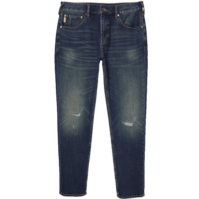 901杰克琼斯男装牛仔裤秋季2025年个性猫须水洗休闲修身裤子