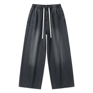 春夏季新款美式牛仔裤男生大学生复古弯刀休闲青少年长裤子男装士