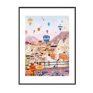 ins风简约轻奢现代环球风景客厅餐厅玄关沙发背景墙装饰画摆画