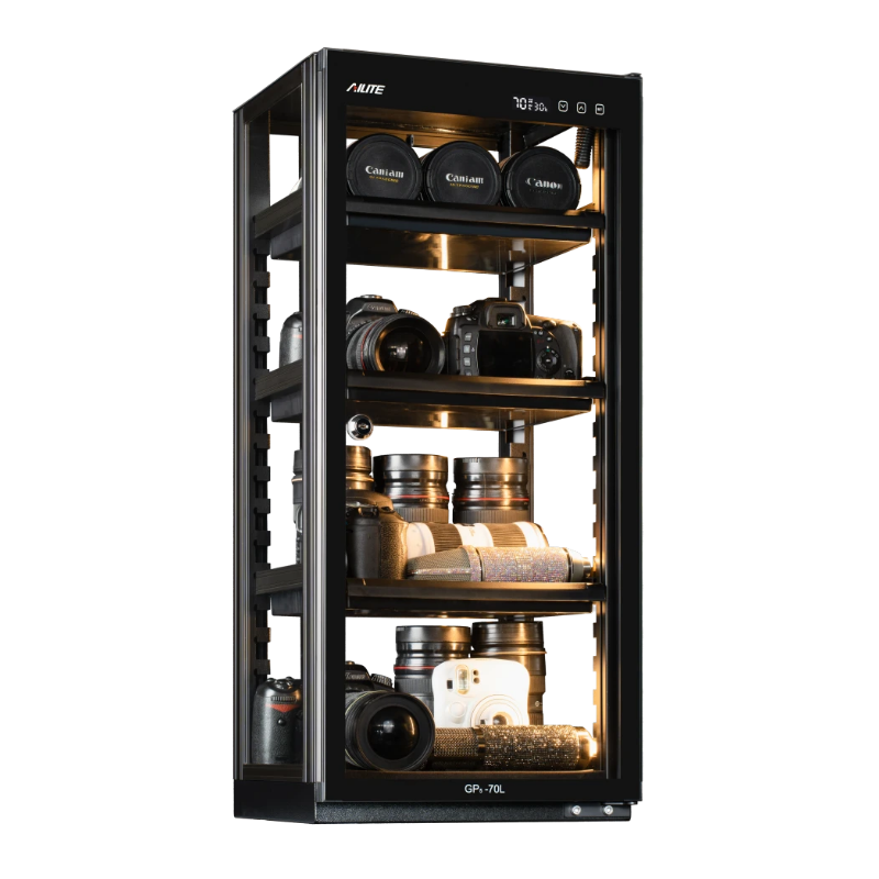 艾励特透明相机防潮箱密码指纹锁微单反干燥箱电子防潮柜专业摄影器材存茶叶普洱茶保湿密封吧唧收纳大号70L