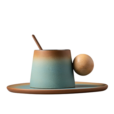 MOLALUNA创意陶瓷拿铁咖啡杯碟