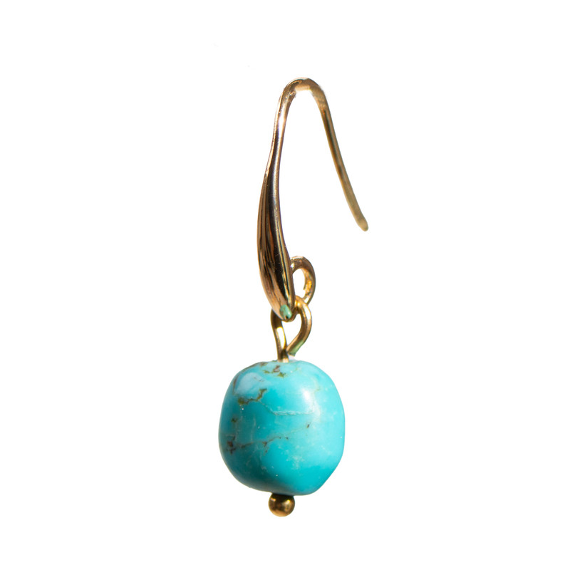 措尤天然绿松石随形藏式耳环