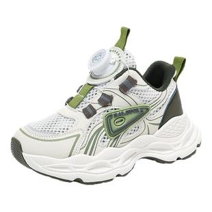 小黄鸭童鞋儿童秋鞋秋冬款2025新款皮面防水运动鞋男童纽扣鞋子潮