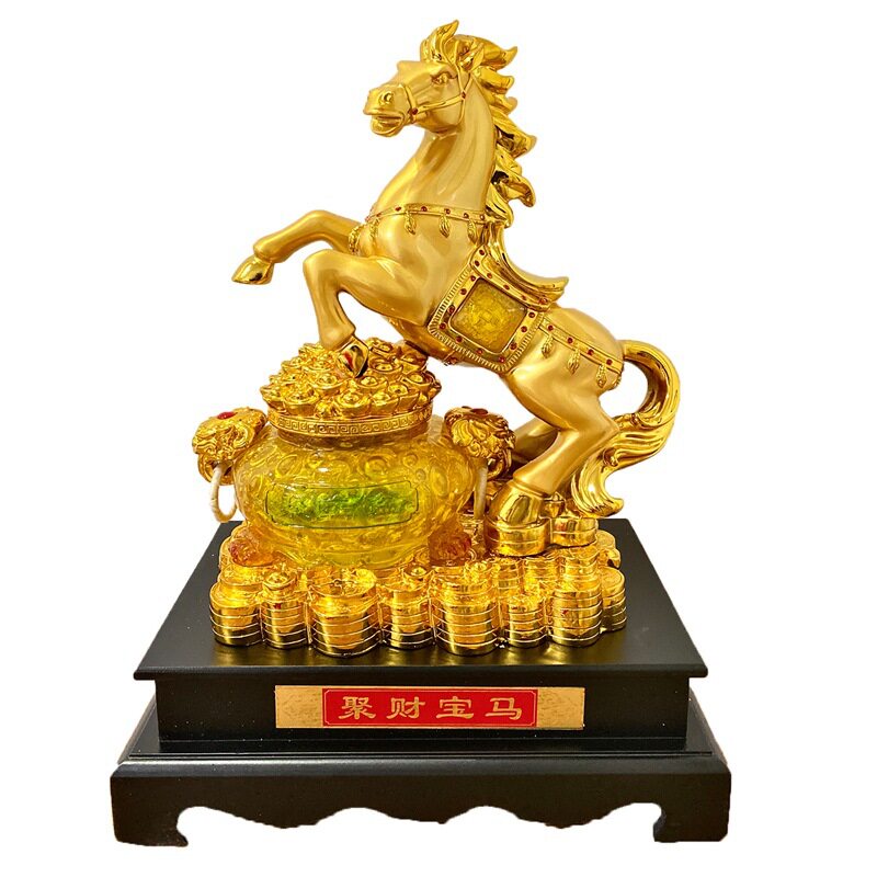 马到成功摆件绒沙金工艺品
